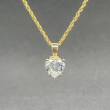 Estate 14K Y Gold Heart CZ Pendant - Walter Bauman Jewelers