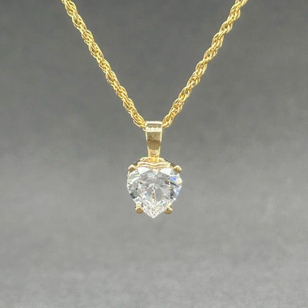 Estate 14K Y Gold Heart CZ Pendant - Walter Bauman Jewelers