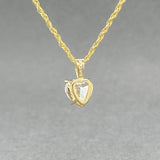 Estate 14K Y Gold Heart CZ Pendant - Walter Bauman Jewelers