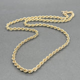 Estate 14K Y Gold Hollow 3.70mm 18” Rope Chain - Walter Bauman Jewelers