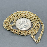 Estate 14K Y Gold Hollow 3.70mm 18” Rope Chain - Walter Bauman Jewelers