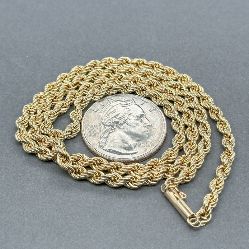 Estate 14K Y Gold Hollow 3.70mm 18” Rope Chain - Walter Bauman Jewelers