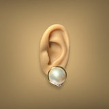 Estate 14K Y Gold Mabe Pearl & 0.15ctw H - I/SI1 - 2 Diamond Earrings - Walter Bauman Jewelers