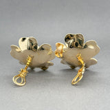 Estate 14K Y Gold Mabe Pearl Flower Clip On Earrings - Walter Bauman Jewelers