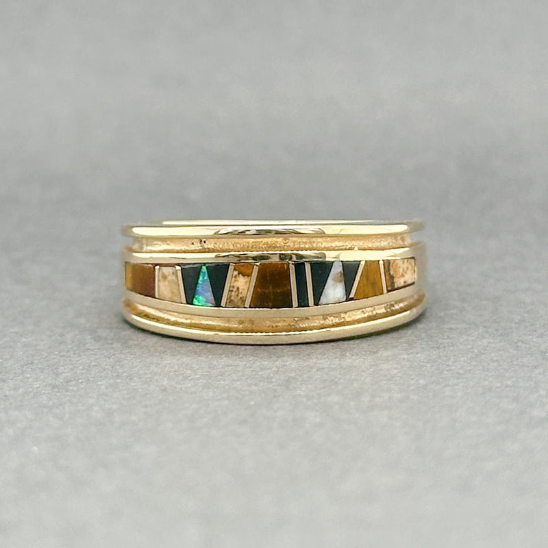 Estate 14K Y Gold Multistone Inlay Ring - Walter Bauman Jewelers