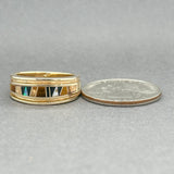 Estate 14K Y Gold Multistone Inlay Ring - Walter Bauman Jewelers