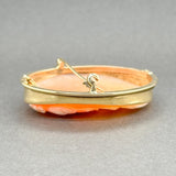 Estate 17K Y Gold 42.10mm Shell Cameo Pendant/Pin - Walter Bauman Jewelers