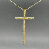 Estate 18K R Gold 1.24ctw Lab Yellow Sapphire Cross Pendant - Walter Bauman Jewelers