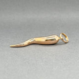 Estate 18K R Gold 38mm Italian Horn Pendant - Walter Bauman Jewelers