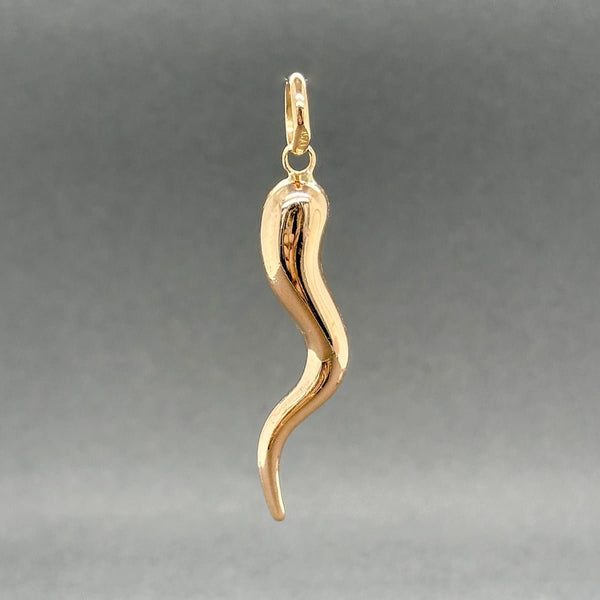 Estate 18K R Gold 38mm Italian Horn Pendant - Walter Bauman Jewelers