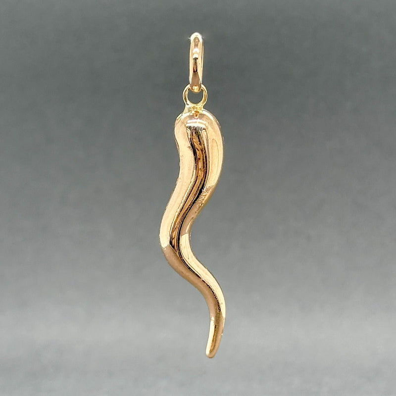 Estate 18K R Gold 38mm Italian Horn Pendant - Walter Bauman Jewelers