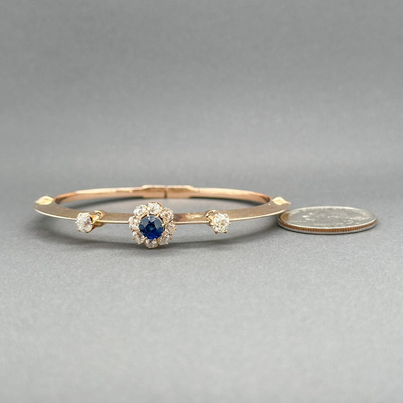 Estate 18K R Gold Victorian 0.94ct Sapphire & Diamond Bracelet - Walter Bauman Jewelers