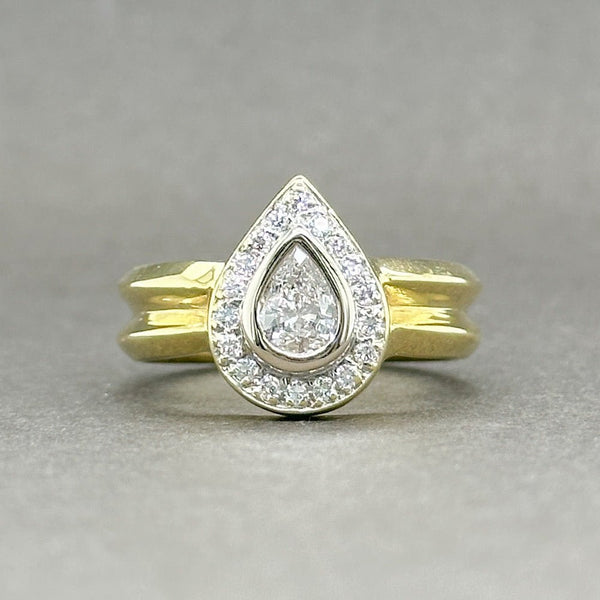 Estate 18K TT Gold 0.58ctw G-H/SI1 Diamond Pear Cocktail Ring - Walter Bauman Jewelers