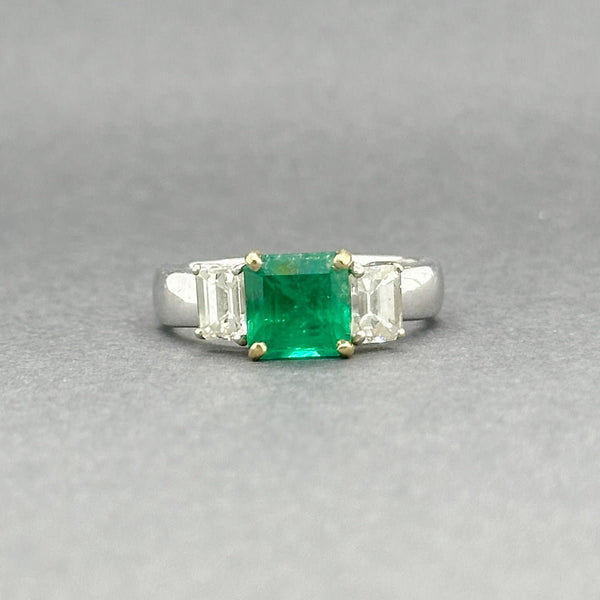 Estate 18K TT Gold 1.37ct Emerald & 0.98ctw Diamond Ring EGL - Walter Bauman Jewelers