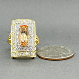 Estate 18K TT Gold 3.12ct Imperial Topaz & 1.54ctw G-H/VS1-2 Diamond Cocktail Ring - Walter Bauman Jewelers