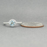 Estate 18K W Gold 0.58ct Aquamarine & 0.20ctw H/SI1 - 2 Diamond Ring - Walter Bauman Jewelers