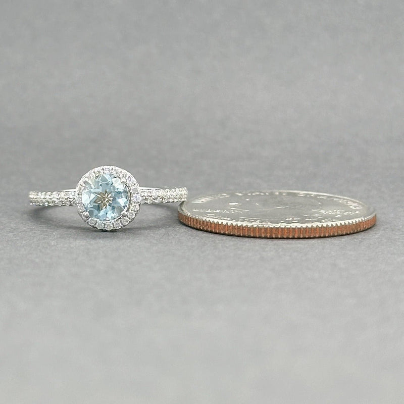 Estate 18K W Gold 0.58ct Aquamarine & 0.20ctw H/SI1 - 2 Diamond Ring - Walter Bauman Jewelers