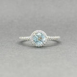 Estate 18K W Gold 0.58ct Aquamarine & 0.20ctw H/SI1 - 2 Diamond Ring - Walter Bauman Jewelers