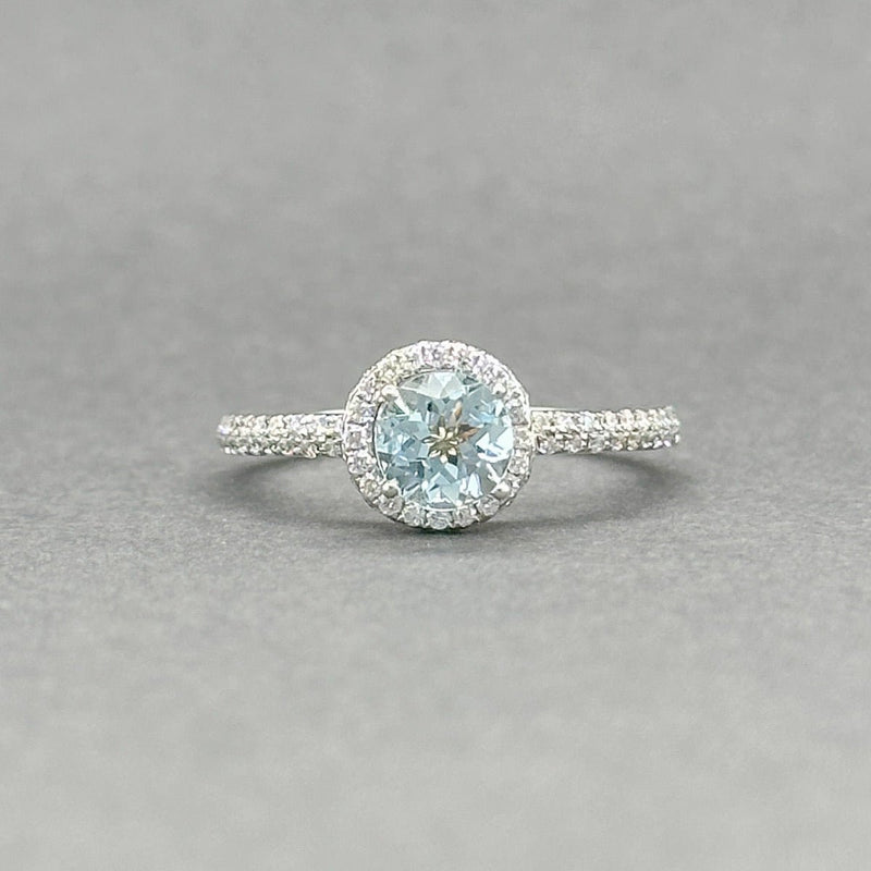 Estate 18K W Gold 0.58ct Aquamarine & 0.20ctw H/SI1 - 2 Diamond Ring - Walter Bauman Jewelers