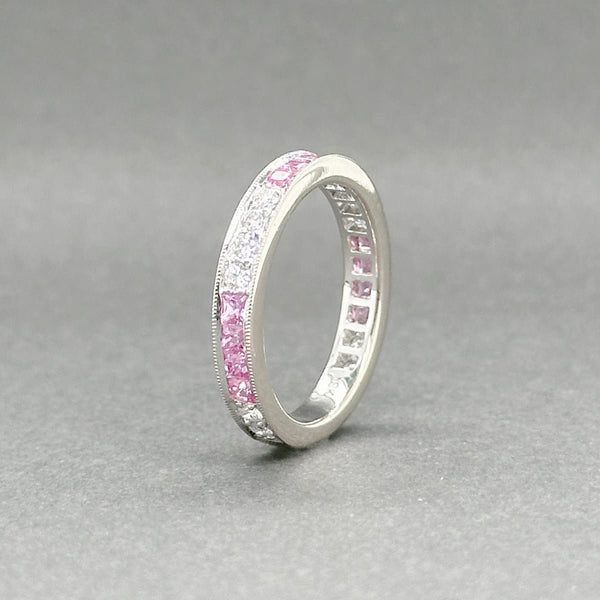 Estate 18K W Gold 0.60ctw Pink Sapphire & 0.29ctw G/SI1 - 2 Diamond Ring - Walter Bauman Jewelers