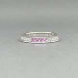 Estate 18K W Gold 0.60ctw Pink Sapphire & 0.29ctw G/SI1 - 2 Diamond Ring - Walter Bauman Jewelers