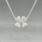 Estate 18K W Gold 0.66ctw G - I/SI1 - 2 Diamond 4 Leaf Clover Necklace - Walter Bauman Jewelers