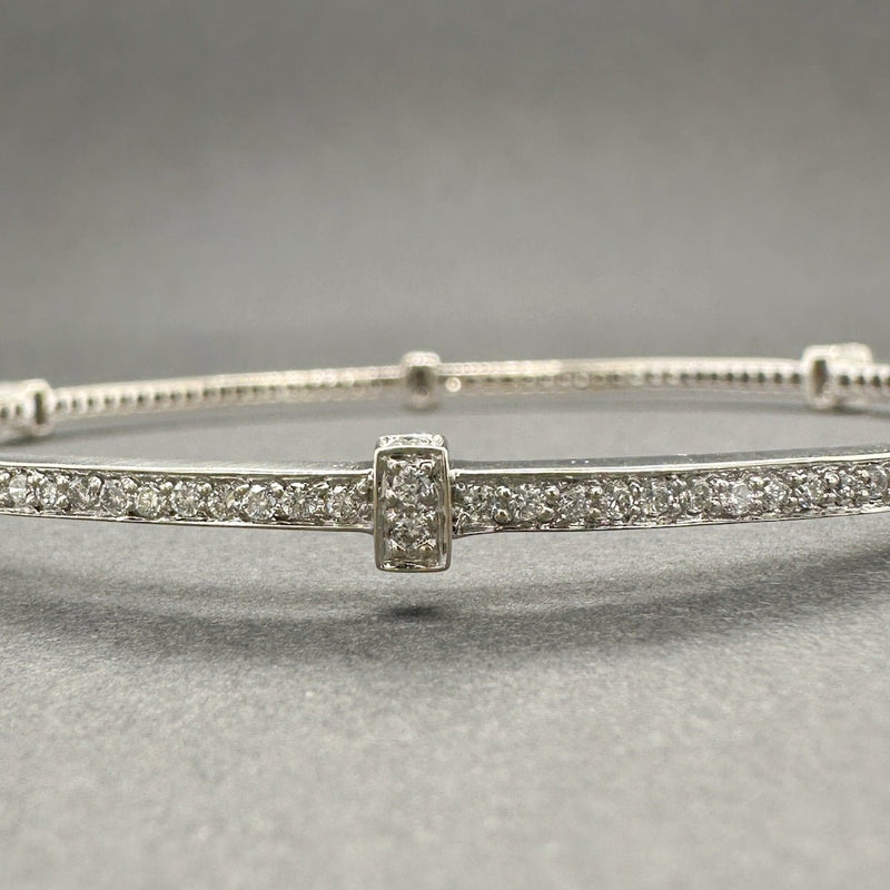 Estate 18K W Gold 0.72ctw G - H/SI1 - 2 Diamond Bangle Bracelet - Walter Bauman Jewelers