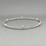 Estate 18K W Gold 0.72ctw G - H/SI1 - 2 Diamond Bangle Bracelet - Walter Bauman Jewelers