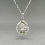 Estate 18K W Gold 0.80ctw G - H/VS1 - SI2 Diamond Cluster Pendant - Walter Bauman Jewelers