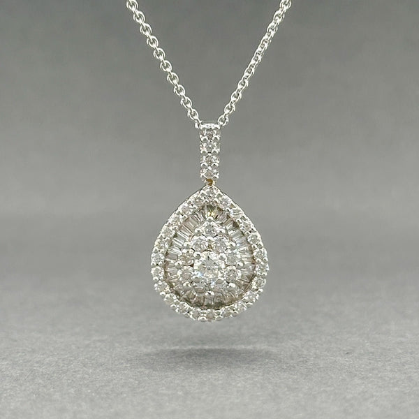 Estate 18K W Gold 0.80ctw G - H/VS1 - SI2 Diamond Cluster Pendant - Walter Bauman Jewelers