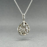 Estate 18K W Gold 0.80ctw G - H/VS1 - SI2 Diamond Cluster Pendant - Walter Bauman Jewelers