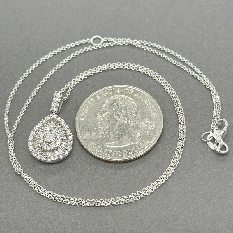 Estate 18K W Gold 0.80ctw G - H/VS1 - SI2 Diamond Cluster Pendant - Walter Bauman Jewelers