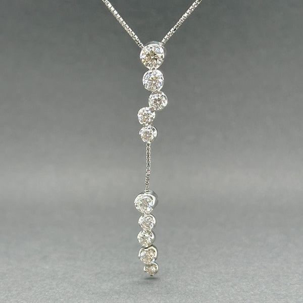 Estate 18K W Gold 1.00ctw G - H/SI1 - 2 Diamond Adjustable Journey Necklace - Walter Bauman Jewelers