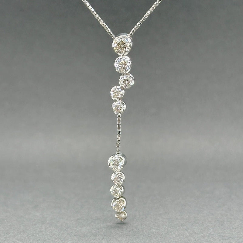 Estate 18K W Gold 1.00ctw G - H/SI1 - 2 Diamond Adjustable Journey Necklace - Walter Bauman Jewelers