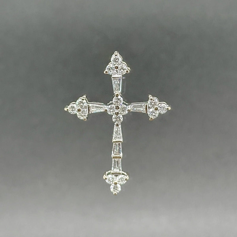 Estate 18K W Gold 1.00ctw G - H/VS2 - SI2 Diamond Cross Pendant - Walter Bauman Jewelers