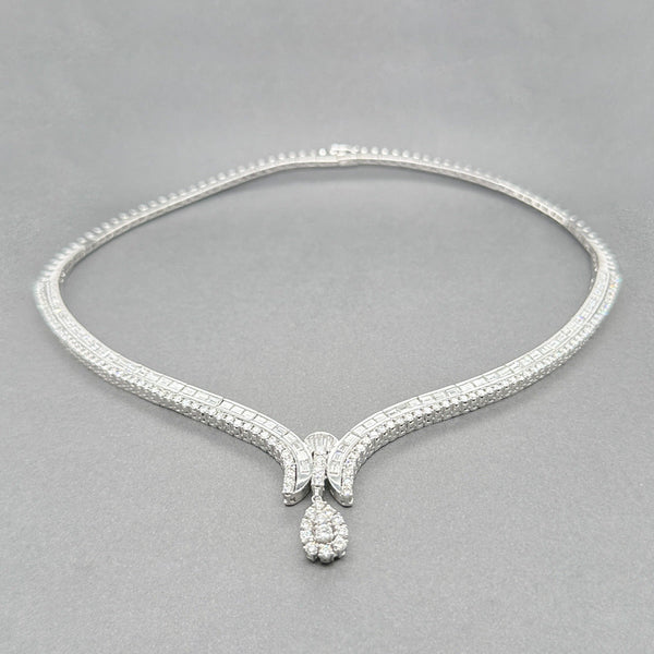 Estate 18K W Gold 10.30ctw G - H/VS2 - SI1 Diamond Riviere Necklace - Walter Bauman Jewelers