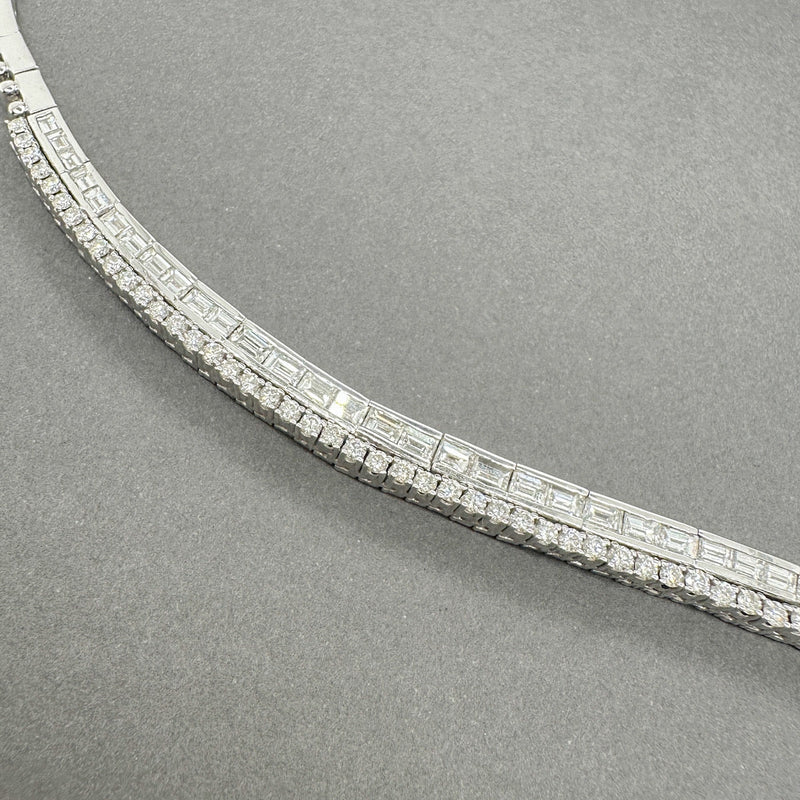 Estate 18K W Gold 10.30ctw G - H/VS2 - SI1 Diamond Riviere Necklace - Walter Bauman Jewelers