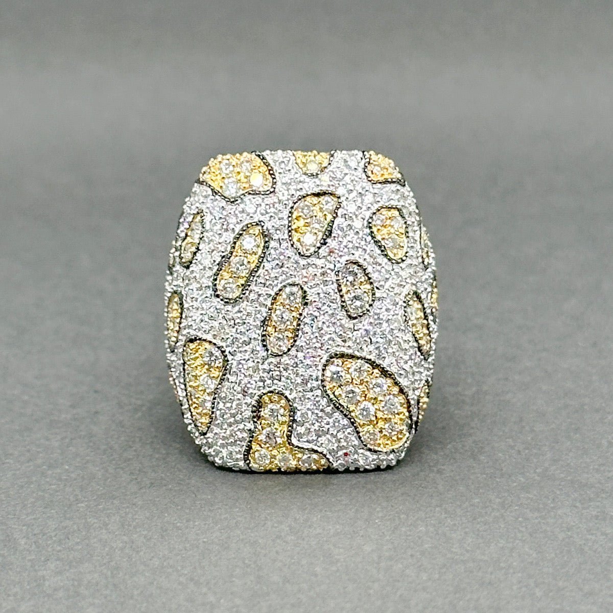 Estate 18K White Gold 1.45ctw G-H/VS2-SI1 Diamond Leopard Print Ring ...