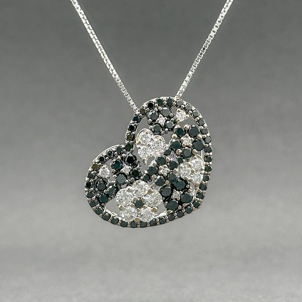 Estate 18K W Gold 1.50ctw Black - H - I/SI2 - I1 Diamond Heart Pendant - Walter Bauman Jewelers