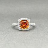 Estate 18K W Gold 1.56ct Citrine & 0.37ctw H/SI1 - 2 Diamond Ring - Walter Bauman Jewelers