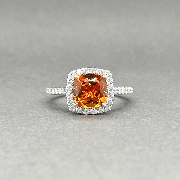 Estate 18K W Gold 1.56ct Citrine & 0.37ctw H/SI1 - 2 Diamond Ring - Walter Bauman Jewelers