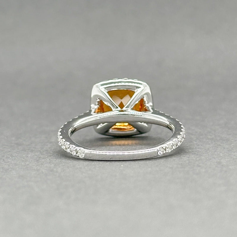 Estate 18K W Gold 1.56ct Citrine & 0.37ctw H/SI1 - 2 Diamond Ring - Walter Bauman Jewelers