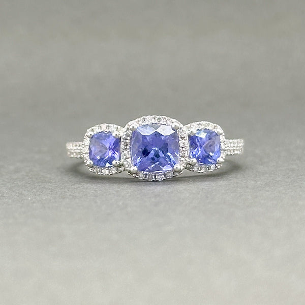 Estate 18K W Gold 1.63ctw Tanzanite & 0.21ctw H/SI2 - I1 Diamond Ring - Walter Bauman Jewelers