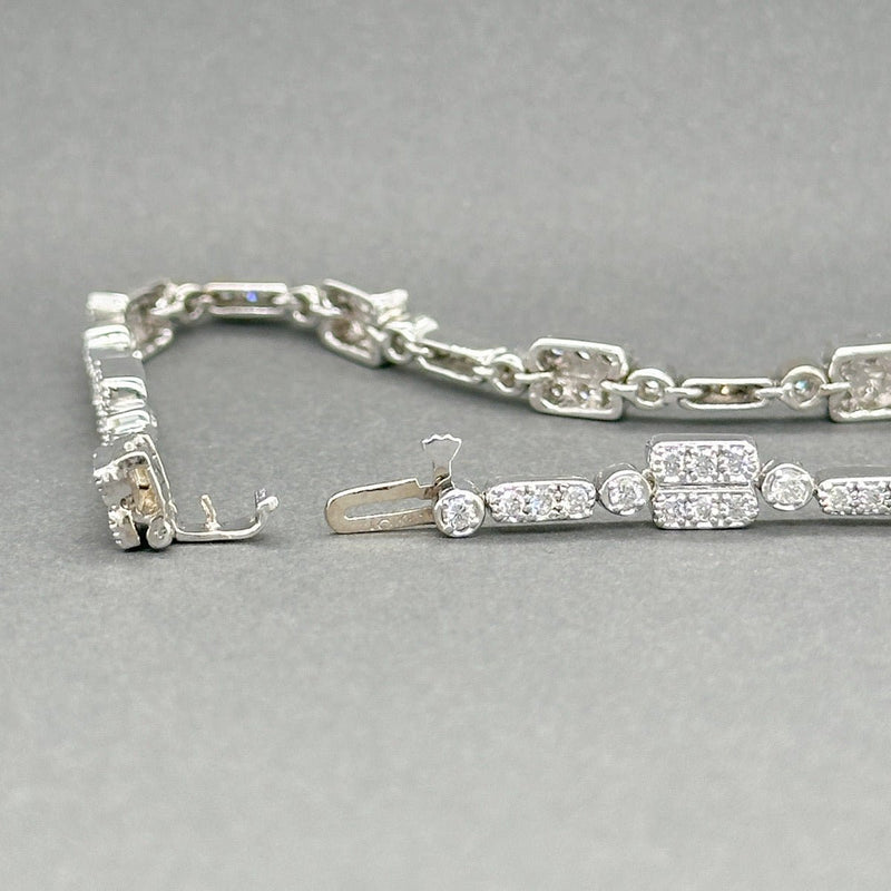 Estate 18K W Gold 1.67ctw H - I/VS2 - SI1 Diamond Link Bracelet - Walter Bauman Jewelers