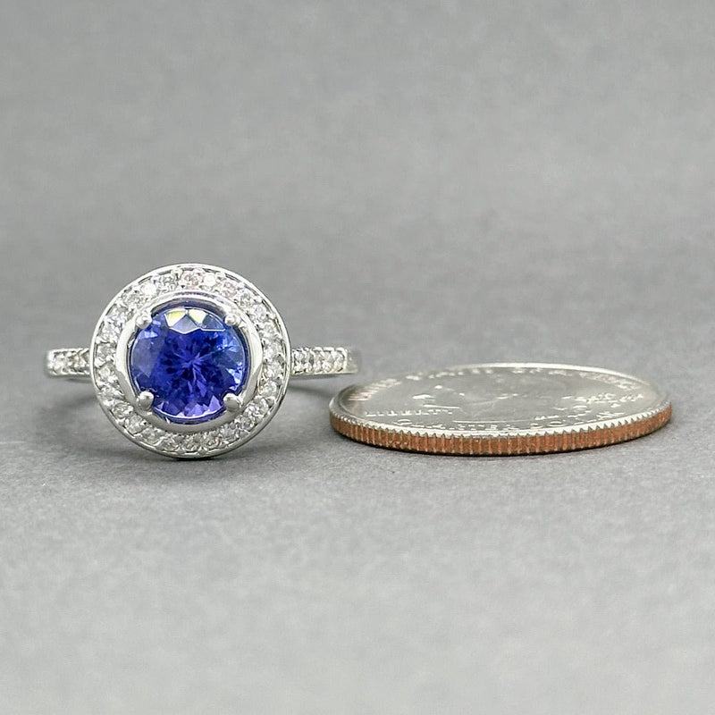 Estate 18K W Gold 1.88ct Tanzanite & 0.46ctw G - H/SI1 - 2 Diamond Ring - Walter Bauman Jewelers