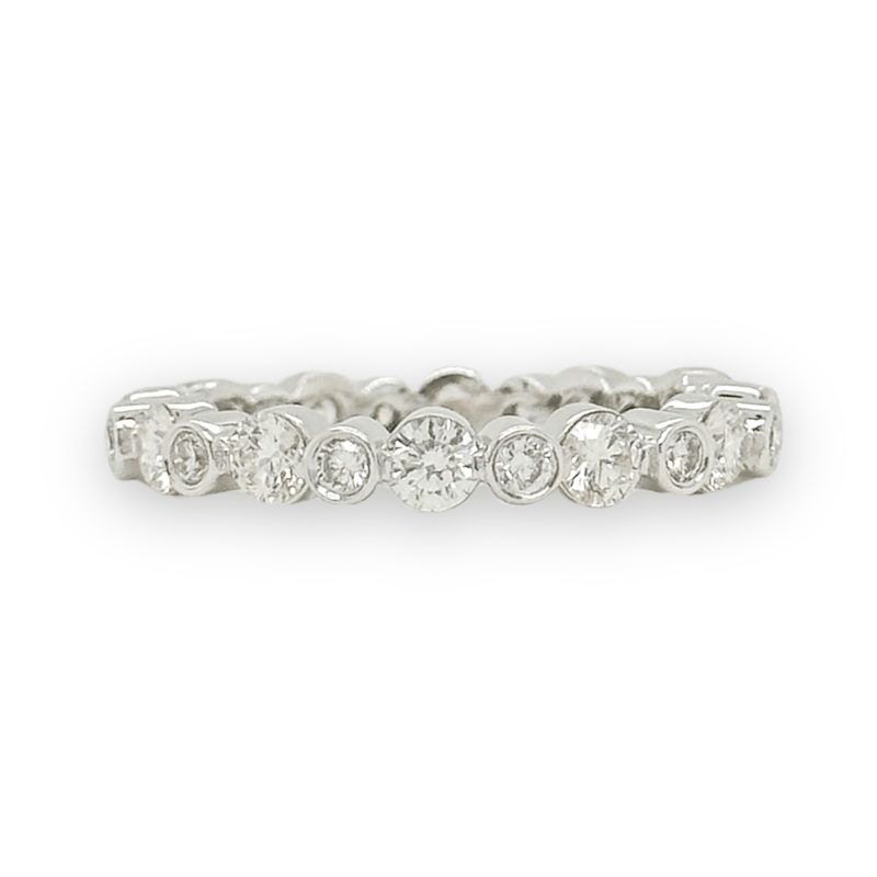 Estate 18K W Gold 1.9cttw H - I/SI2 Diamond Eternity Band - Walter Bauman Jewelers