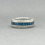 Estate 18K W Gold 2.40ctw Sapphire & 0.32ctw H/SI1 - 2 Diamond Ring - Walter Bauman Jewelers