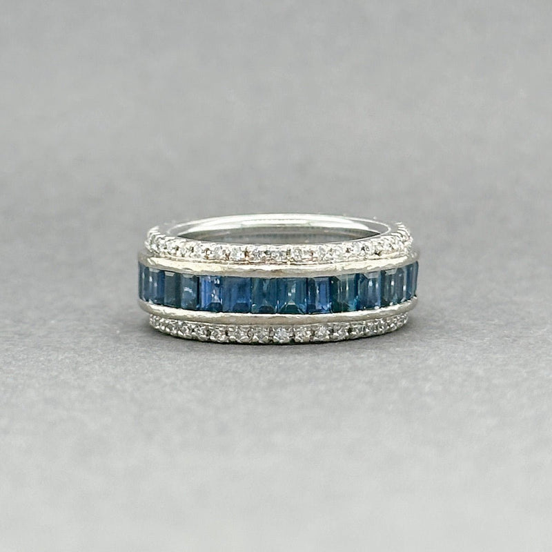 Estate 18K W Gold 2.40ctw Sapphire & 0.32ctw H/SI1 - 2 Diamond Ring - Walter Bauman Jewelers