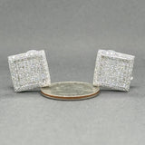 Estate 18K W Gold 2.89ctw G - H/VS2 - SI2 Diamond Cluster Earrings - Walter Bauman Jewelers