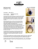 Estate 18K W Gold 3.82ct Lab - Created Sapphire, 1.81ctw G/SI1 - 2 Diamond Ring - Walter Bauman Jewelers